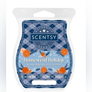 Scentsy Homestead Holiday Blood Orange Cinnamon Fir Needle Wax Bar Christmas